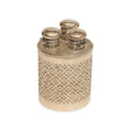 Antique French Sterling Silver and Glass 3 Scent Bottle Caddy