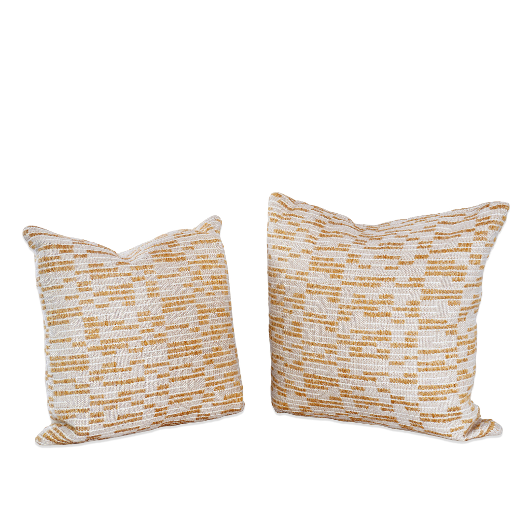 Bohemian Embroidered Gold Decorative Pillows, Set of 2 – Resiklo California