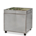 Modern Mirrored Side Table with Tray Top